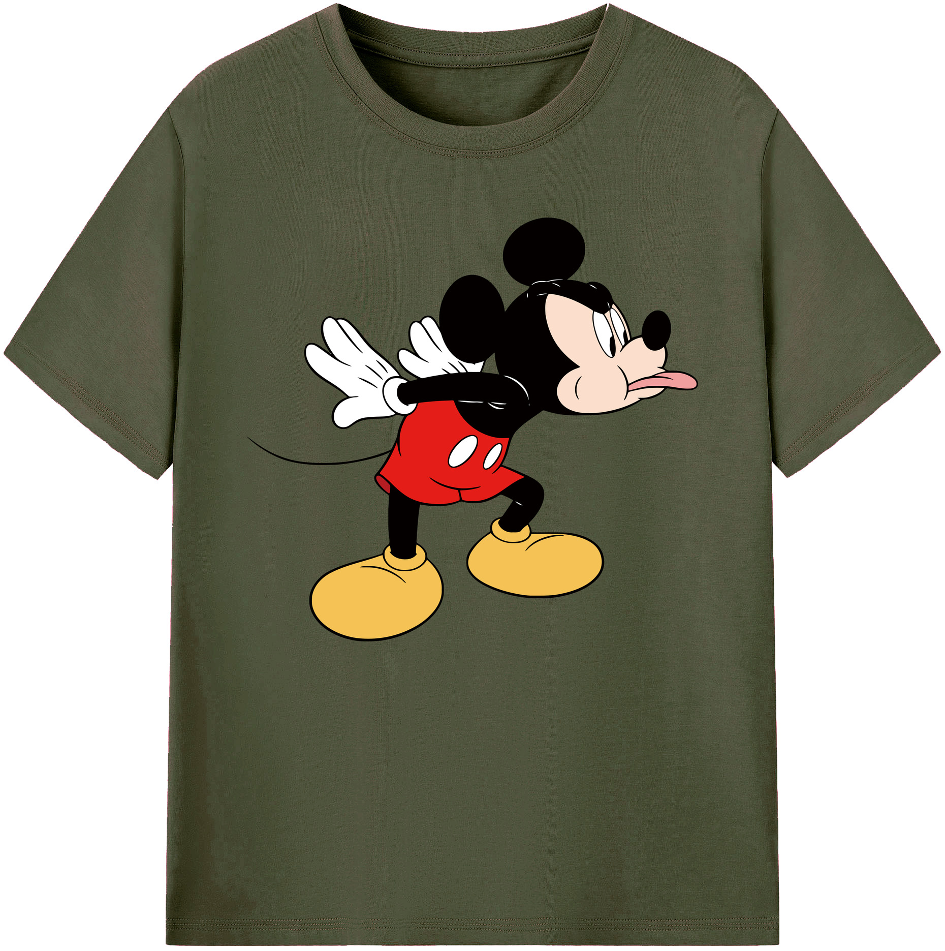 ミッキーマウス Mickey Mouse 綿100％ メンズ半袖Tシャツ｜肌触りやわらか＆通気性